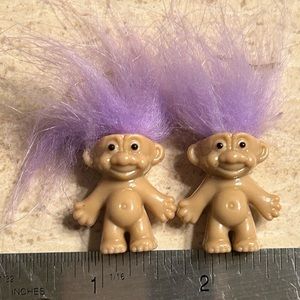 Troll Earrings Purple Hair
